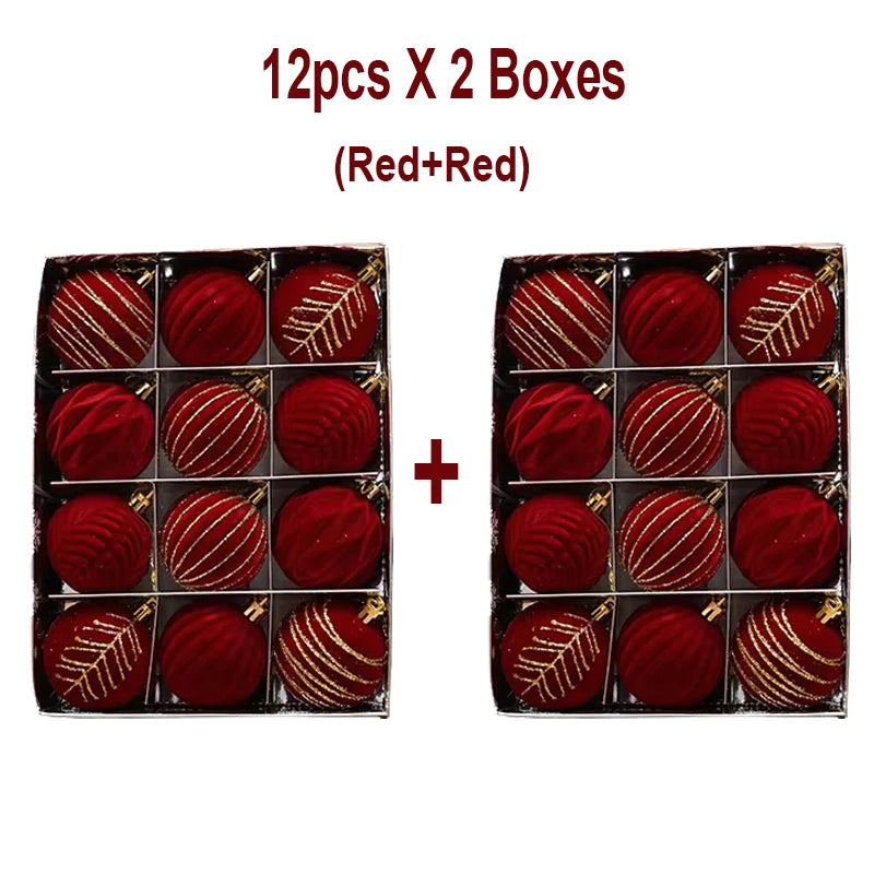 Conjunto de Bolas de Natal – Vermelho e Branco para Decoração de Árvore