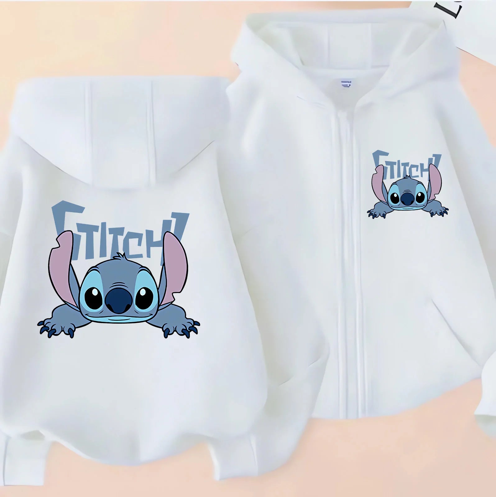 Casaco com Capuz e Zíper Lilo & Stitch – Hoodie Casual para Crianças
