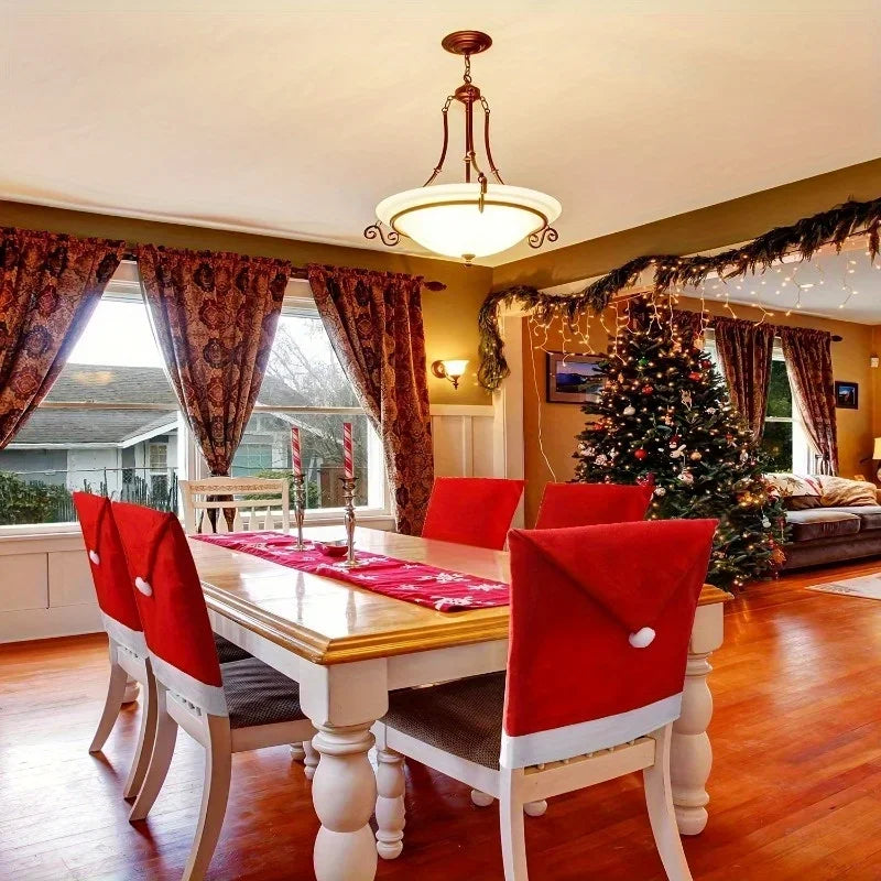 Capas de Cadeira de Natal – Pai Natal, 1/4/6 Unidades