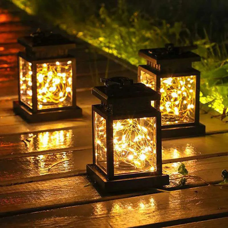 Lanternas LED Solares – Candeeiros Decorativos para Jardim, Varanda e Interior