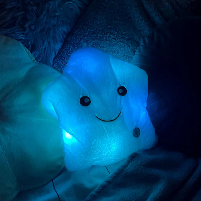 Almofada Luminosa de Peluche com Estrelas LED – Presente para Crianças