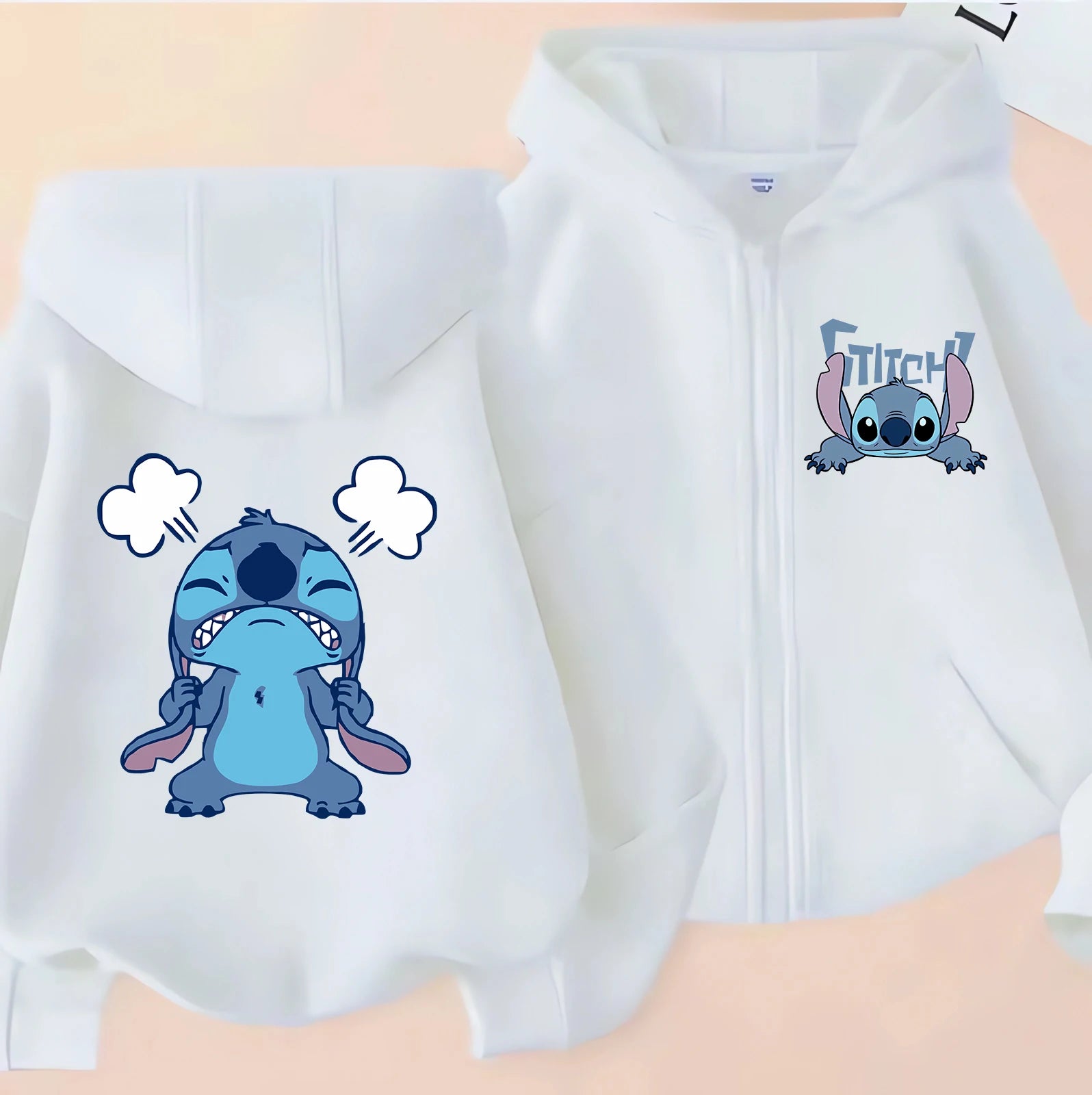 Casaco com Capuz e Zíper Lilo & Stitch – Hoodie Casual para Crianças