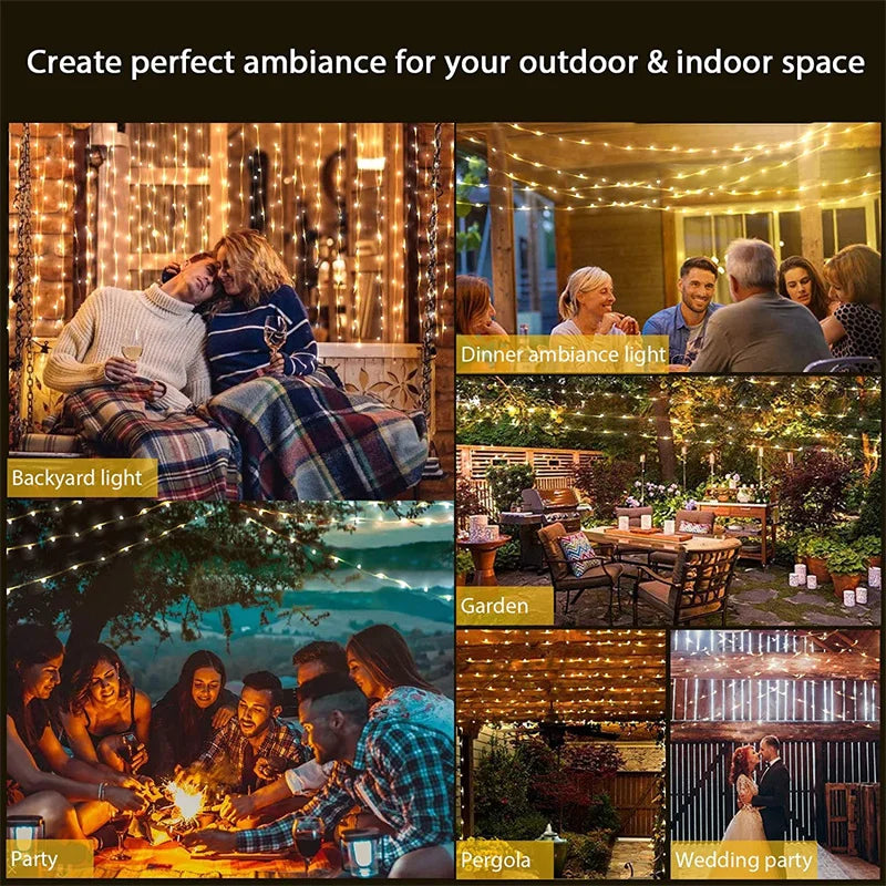 ✨ Luzes LED USB em Fio de Cobre – 20M 200 LEDs