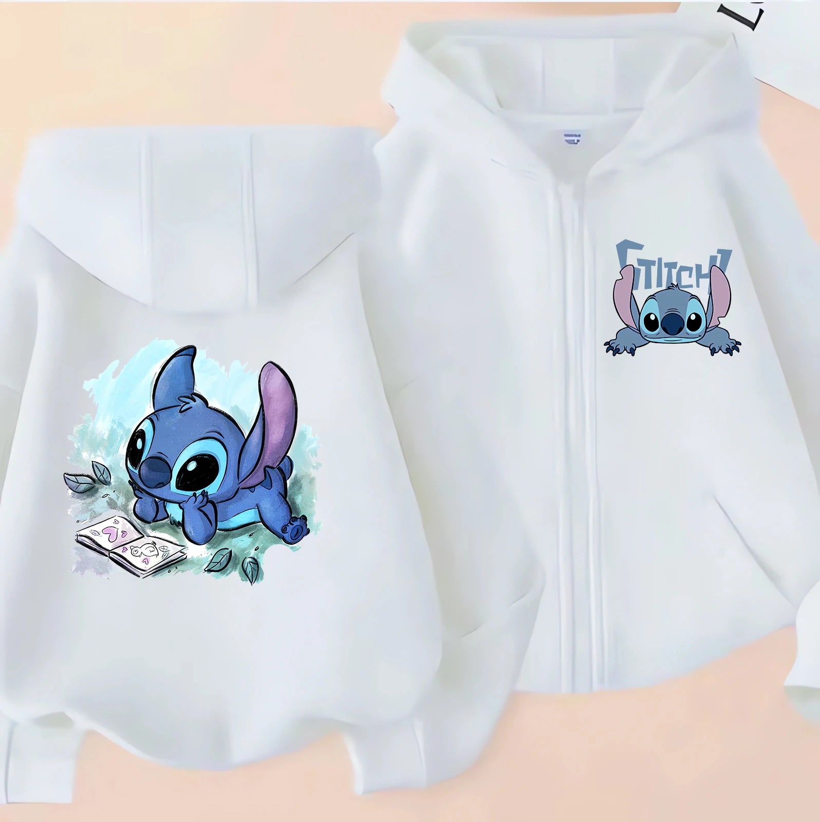 Casaco com Capuz e Zíper Lilo & Stitch – Hoodie Casual para Crianças