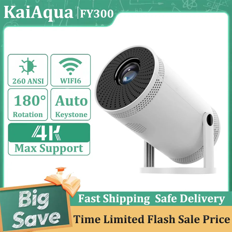 Mini Projetor Portátil 4K – Cinema em Qualquer Lugar