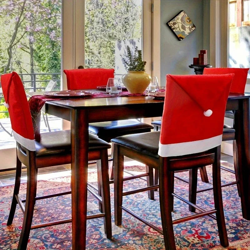 Capas de Cadeira de Natal – Pai Natal, 1/4/6 Unidades